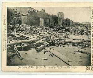 MARTINIQUE *Earthquake* Postcard 1904 GB Newspaper Cancel {samwells-covers}CG173