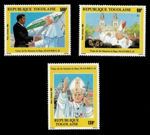 Togo 1985 - Visit of Pope John Paul II - Set of 3 - Scott C518-20 - MNH