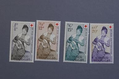 Laos #C31-C34 Red Cross 1958 MNH CV $6.75