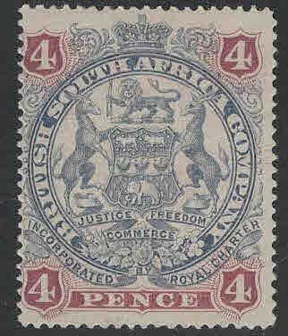 Rhodesia Scott 54 MH* Perf 16 coat of arms stamp CV$25