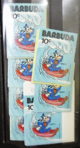 EDW1949SELL : BARBUDA 1981 Scott #478-86 Disney 8 Complete sets VF, MNH Cat $198