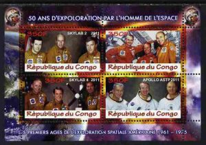 CONGO - 2011 - 1st Man in Space, USA #5 - Perf 4v Sheet - MNH - Private Issue