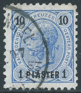 Austria - Offices in Turkish Empire, Sc #23, 1pi on 10kr, Used