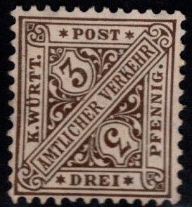 Wurttemberg Scott o121 MH* official stamp