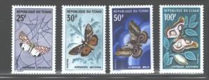 CHAD 1968  BUTTERFLIES #159 - 162  MNH