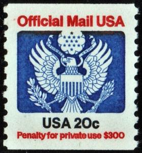 SC#O135 20¢ Official Coil Single (1983) MNH