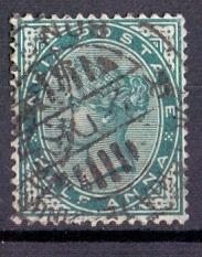 India 1882 used 1/2a. green   #