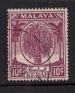 Malaya Kedah 1950 - 55 10ct Purple Used SG 82 ( 991 )