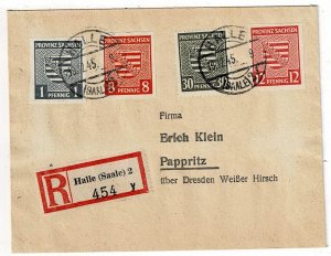 Germany (Soviet Zone) 1945 Halle cancel on registered cover