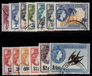 BRITISH VIRGIN ISLANDS QEII SG149-161, 1956-62 complete set, FINE USED. Cat £55.