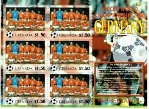 Grenada - 2006 - World Cup Germany Team Netherlands - Sheet Of 6 Stamps - MNH
