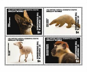 St. Vincent 2017 - National Geographic, Animals, Goat - Sheet of 4 Stamps - MNH