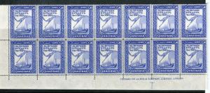 ZANZIBAR; 1944 early Bicentenary issue fine MINT MNH Large Block