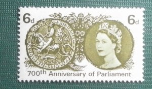 GB 1965 700th Anniversary Of Parliament Stamp 6d, unused, EX