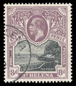 St Helena 1912 KGV 8d black & dull purple very fine used. SG 78. Sc 67.