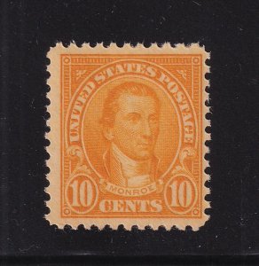 1923 Sc 562 10c orange Monroe MNH full OG single stamp CV $30 (A4