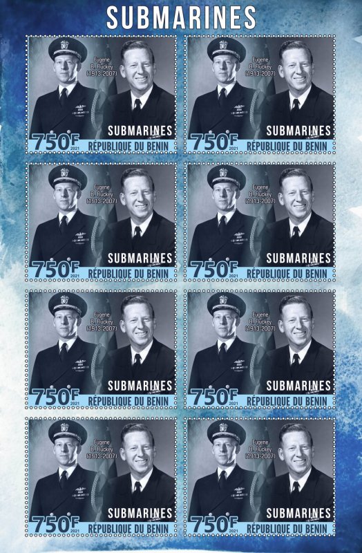 Stamps. Ships, Submarines Benin 2022 year 6 sheet perforated