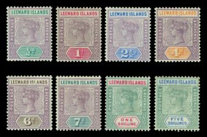 LEEWARD ISLANDS  1890  Queen VICTORIA  complete set   Scott # 1-8 mint MH