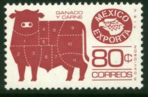 MEXICO Exporta 1113b 80¢ Cattle perf11 1/2 Unwmk Paper 4 MINT, NH. VF.