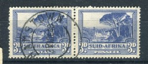 SOUTH AFRICA; 1940s early Pictorial issue fine used 3d. Postmark Pair