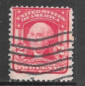 USA 319: 2c Washington and Shield, used, F