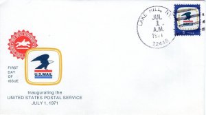 7-1-71 INAUGURATING USPS - LAKE HILL, NY  1971   FDC17781