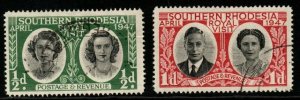 SOUTHERN RHODESIA SG62/3 1947 ROYAL VISIT FINE USED