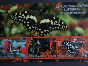 ​FERR ISLAND STAMP-2010 COLORFUL BEAUTIFUL LOVELY BUTTERFLY MNH MINI SHEET-VF
