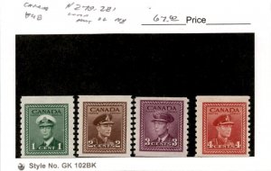 Canada, Postage Stamp, #278-281 Mint NH, 1948 (AE)