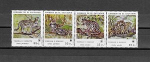 EL SALVADOR 1988 WWF SG 2051/4 MNH