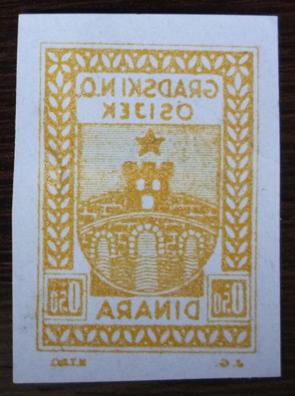 CROATIA IN YUGOSLAVIA - CITY OSIJEK - LOCAL REVENUE STAMP - PROOF! kroatien J9