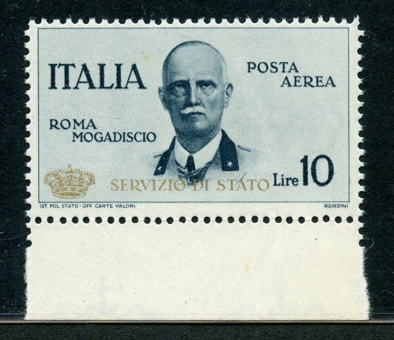 ITALY OFFICIAL AIRMAIL MARGIN COPY  SCOTT#CO2 SAS S.A.#2 MINT NH