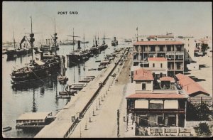 GERMANY Shipmail 1911 use of Port Said Egypt Picture Post Card, to Australia.