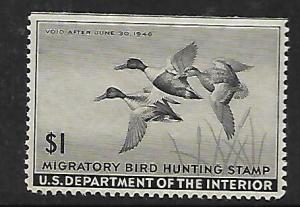 US RW12 MINT HING STRAIGHT EDGE DUCK STAMP