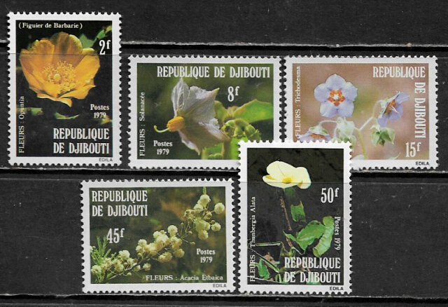 Djibouti #498-502 MNH Set - Flowers