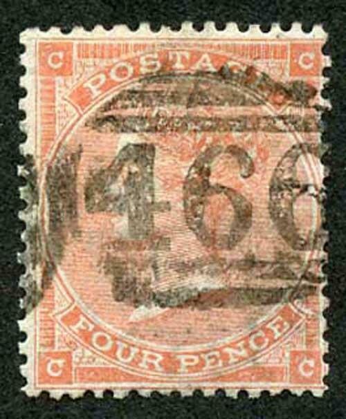 SG80 4d Pale Red Plate 3 Fine used Cat 150 Pounds