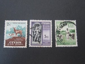 Ceylon 1954 Sc 319-21 FU