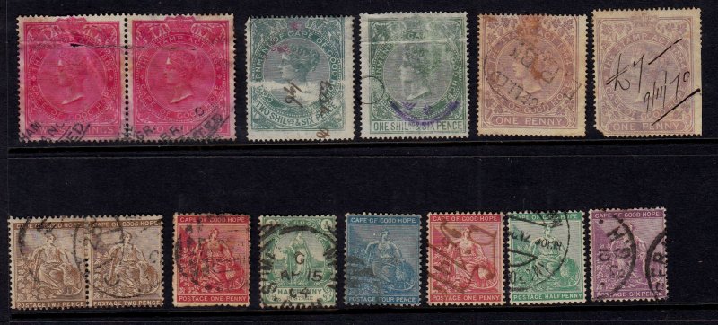 Cape of Good Hope - Revenue and other stamps - some hand cancelled!