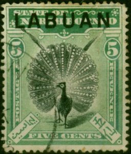 Labuan 1895 5c Green SG92a P.15 Good Used