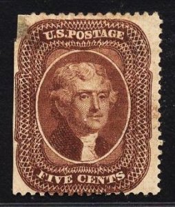 US Stamp #30a 5c Brown Jefferson Type II MINT HINGED w/ faults SCV $2250