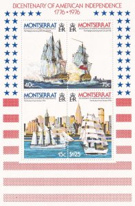 SA17c Montserrat 1976 Ships - American Independence mint minisheet