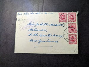 1940 Censored Egypt Airmail Cover FPO KW2 to North Canterbury New Zealand