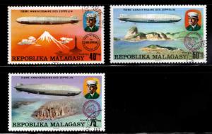 Madagascar Scott 545-547 CTO Zeppelin stamps