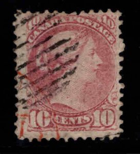 Canada Scott 40  Small Queen Victoria  10c lovely Red and Black cancels