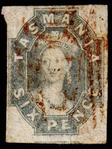 Tasmania Scott 15 (1865) Used F, CV $150.00 M