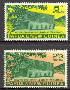 Papua New Guinea Sc# 148-149 MH 1961 Council Chamber and Frangipani Flowers