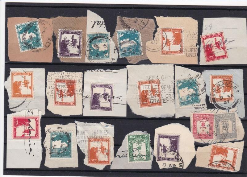 palestine on piece stamps ref 16395