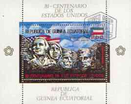 Equatorial Guinea 1975 USA Bicentenary perf sheetlet #2 c...