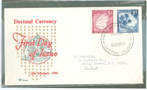 Nauru  1966 1c+1$ stamps