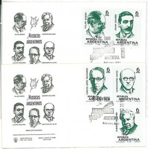 26109  -   ARGENTINA- 2 FDC COVERS :1969 -  MUSIC